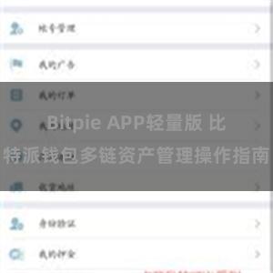 Bitpie APP轻量版 比特派钱包多链资产管理操作指南