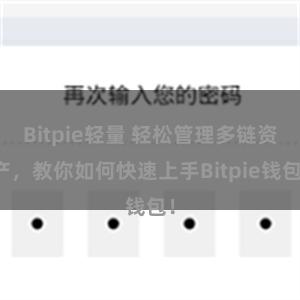 Bitpie轻量 轻松管理多链资产，教你如何快速上手Bitpie钱包！