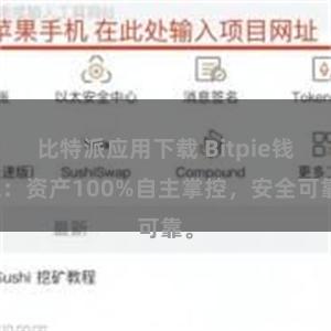 比特派应用下载 Bitpie钱包：资产100%自主掌控，安全可靠。