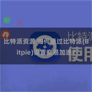 比特派资源 如何通过比特派(Bitpie)设置交易加速？