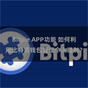 Bitpie APP功能 如何利用比特派钱包管理个人理财？
