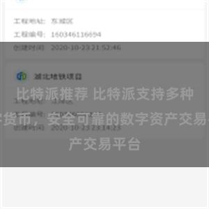 比特派推荐 比特派支持多种数字货币，安全可靠的数字资产交易平台