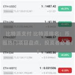 比特派支付 比特派排名：币圈热门项目盘点，投资者必看！