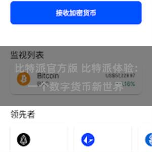 比特派官方版 比特派体验：一个数字货币新世界