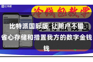 比特派国际版  让用户不错省心存储和措置我方的数字金钱